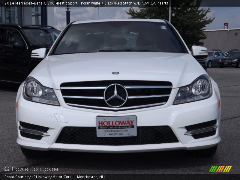 Polar White / Black/Red Stitch w/DINAMICA Inserts 2014 Mercedes-Benz C 300 4Matic Sport