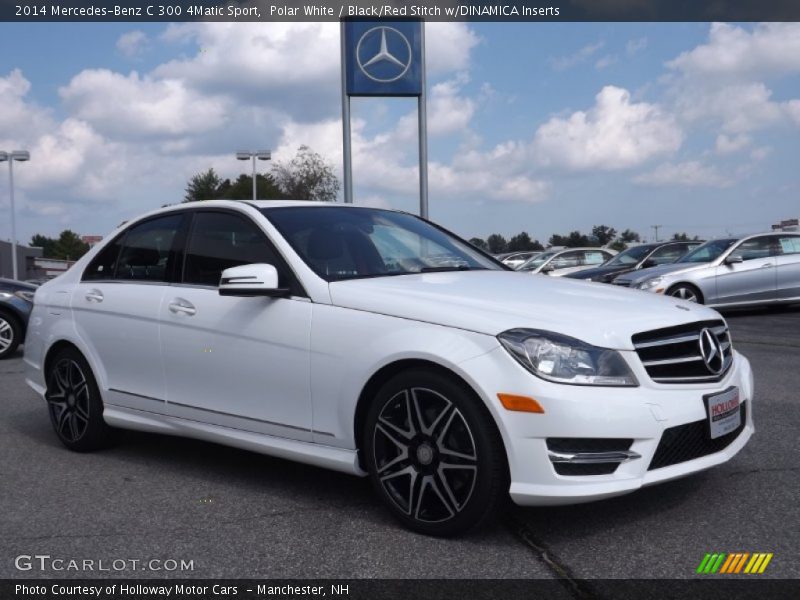 Polar White / Black/Red Stitch w/DINAMICA Inserts 2014 Mercedes-Benz C 300 4Matic Sport