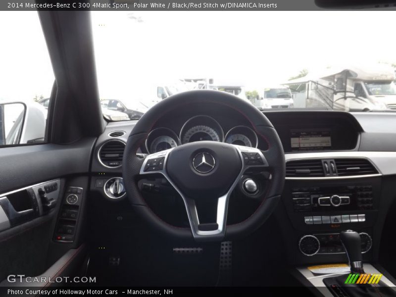 Polar White / Black/Red Stitch w/DINAMICA Inserts 2014 Mercedes-Benz C 300 4Matic Sport