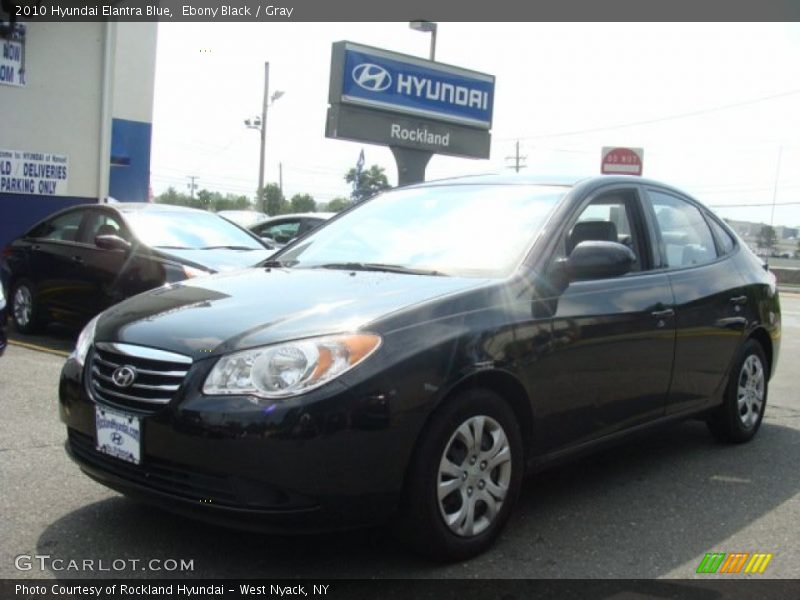 Ebony Black / Gray 2010 Hyundai Elantra Blue