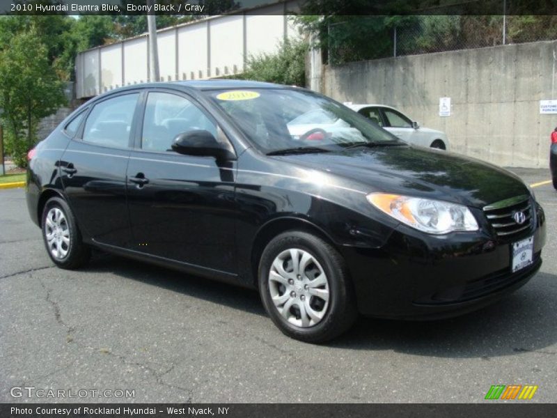 Ebony Black / Gray 2010 Hyundai Elantra Blue