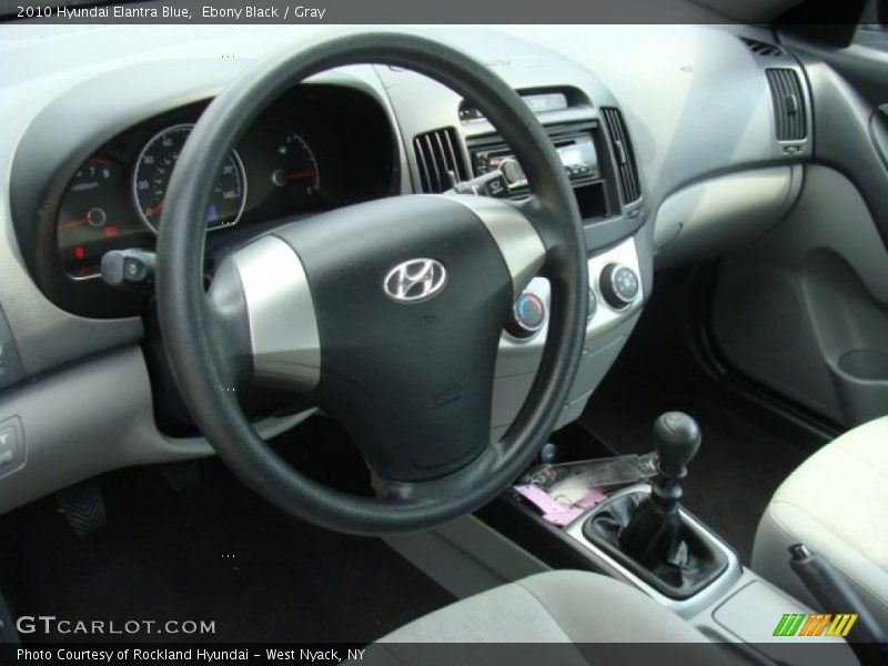 Ebony Black / Gray 2010 Hyundai Elantra Blue