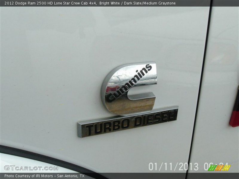 Bright White / Dark Slate/Medium Graystone 2012 Dodge Ram 2500 HD Lone Star Crew Cab 4x4