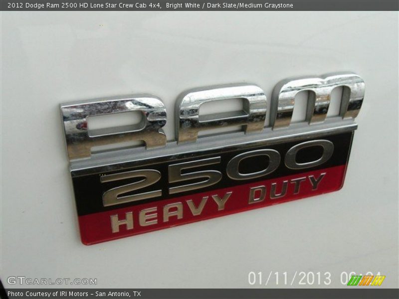 Bright White / Dark Slate/Medium Graystone 2012 Dodge Ram 2500 HD Lone Star Crew Cab 4x4