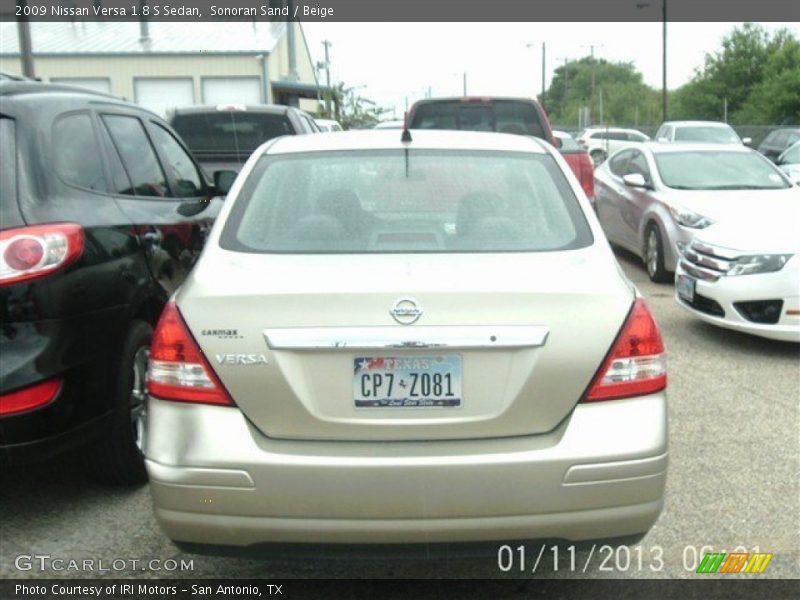 Sonoran Sand / Beige 2009 Nissan Versa 1.8 S Sedan