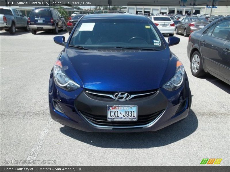 Indigo Blue Pearl / Gray 2011 Hyundai Elantra GLS