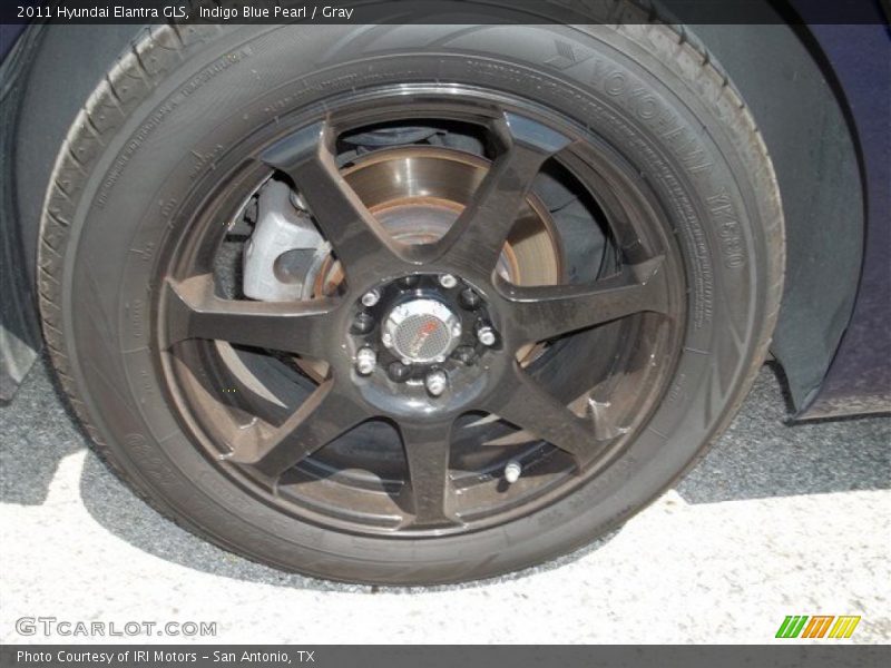 Indigo Blue Pearl / Gray 2011 Hyundai Elantra GLS