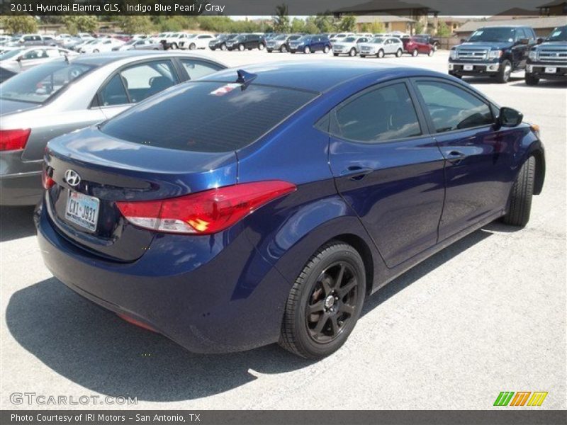 Indigo Blue Pearl / Gray 2011 Hyundai Elantra GLS
