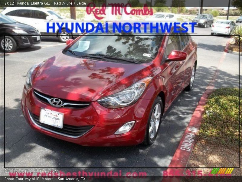 Red Allure / Beige 2012 Hyundai Elantra GLS