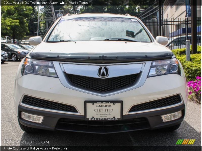 Aspen White Pearl / Taupe 2011 Acura MDX Technology