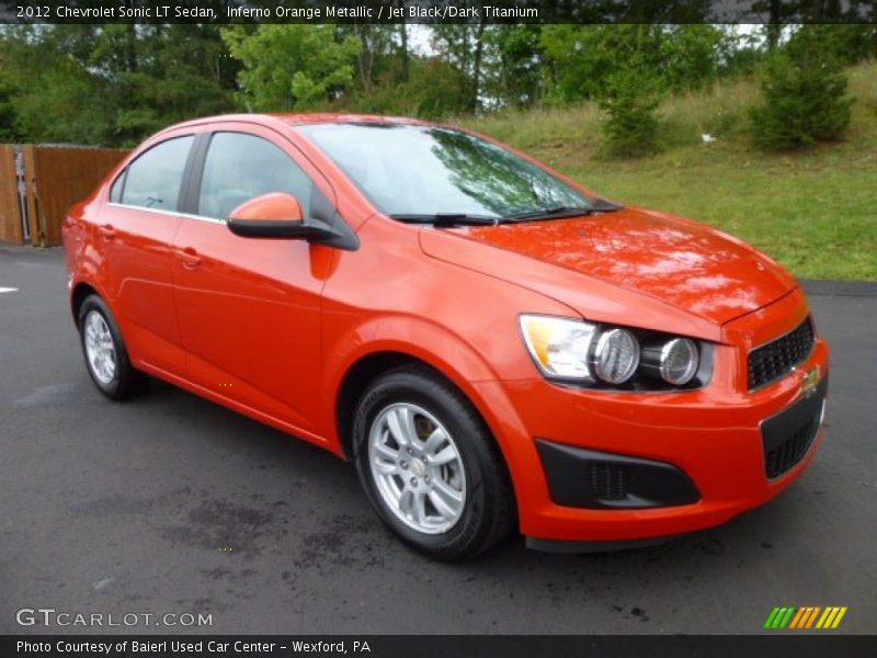 Inferno Orange Metallic / Jet Black/Dark Titanium 2012 Chevrolet Sonic LT Sedan