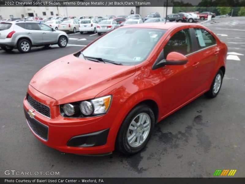 Inferno Orange Metallic / Jet Black/Dark Titanium 2012 Chevrolet Sonic LT Sedan