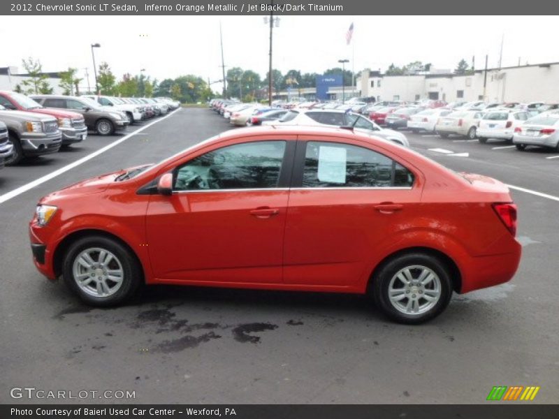 Inferno Orange Metallic / Jet Black/Dark Titanium 2012 Chevrolet Sonic LT Sedan