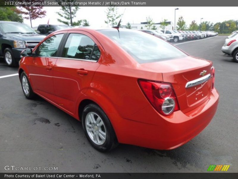 Inferno Orange Metallic / Jet Black/Dark Titanium 2012 Chevrolet Sonic LT Sedan
