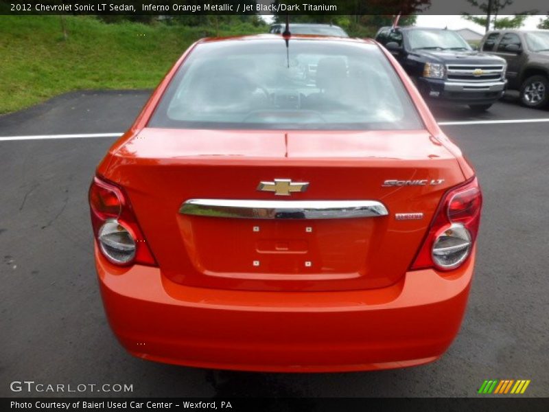 Inferno Orange Metallic / Jet Black/Dark Titanium 2012 Chevrolet Sonic LT Sedan