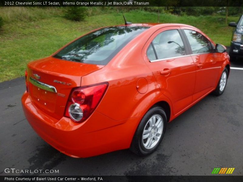 Inferno Orange Metallic / Jet Black/Dark Titanium 2012 Chevrolet Sonic LT Sedan