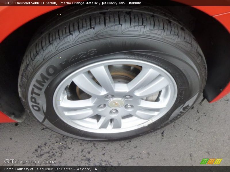 Inferno Orange Metallic / Jet Black/Dark Titanium 2012 Chevrolet Sonic LT Sedan