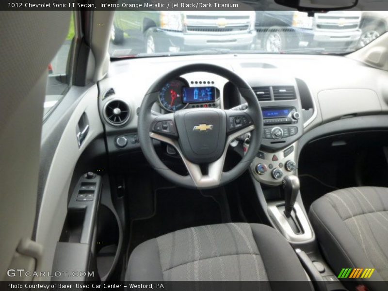 Inferno Orange Metallic / Jet Black/Dark Titanium 2012 Chevrolet Sonic LT Sedan