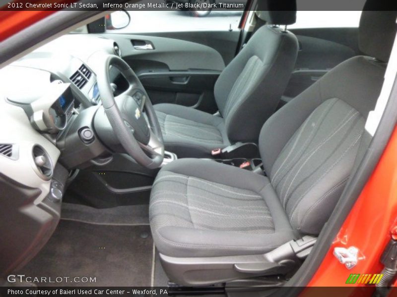Inferno Orange Metallic / Jet Black/Dark Titanium 2012 Chevrolet Sonic LT Sedan