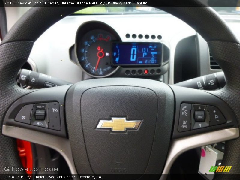 Inferno Orange Metallic / Jet Black/Dark Titanium 2012 Chevrolet Sonic LT Sedan