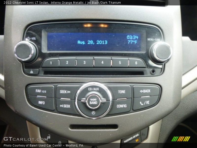 Inferno Orange Metallic / Jet Black/Dark Titanium 2012 Chevrolet Sonic LT Sedan