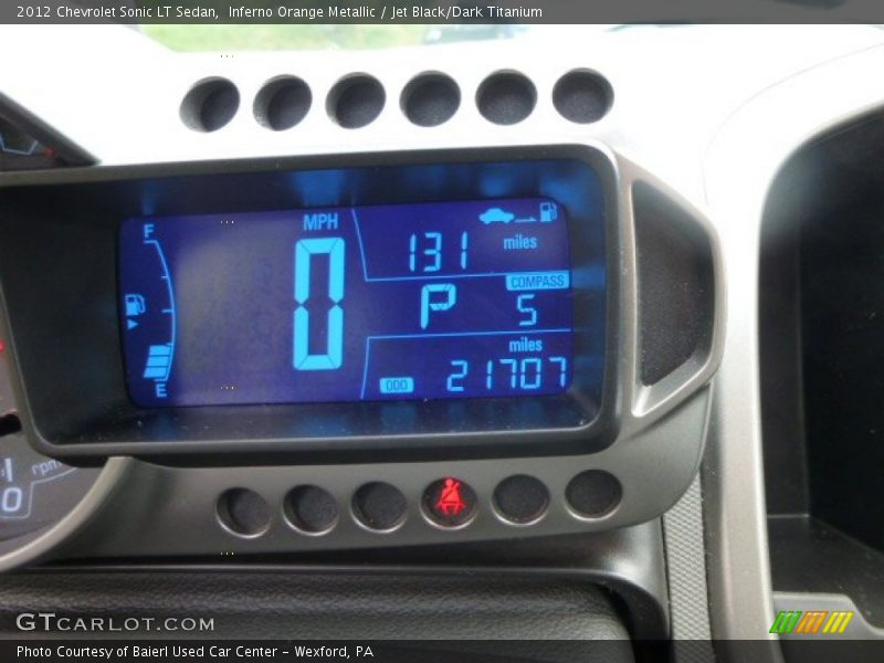 Inferno Orange Metallic / Jet Black/Dark Titanium 2012 Chevrolet Sonic LT Sedan