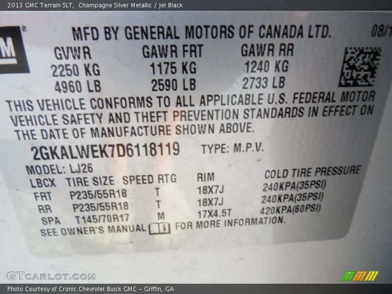 Champagne Silver Metallic / Jet Black 2013 GMC Terrain SLT