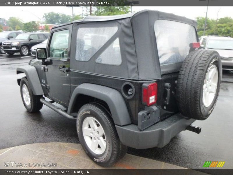 Black / Dark Khaki/Medium Khaki 2008 Jeep Wrangler X 4x4