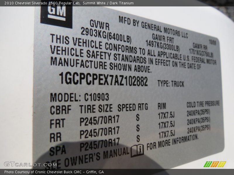 Summit White / Dark Titanium 2010 Chevrolet Silverado 1500 Regular Cab