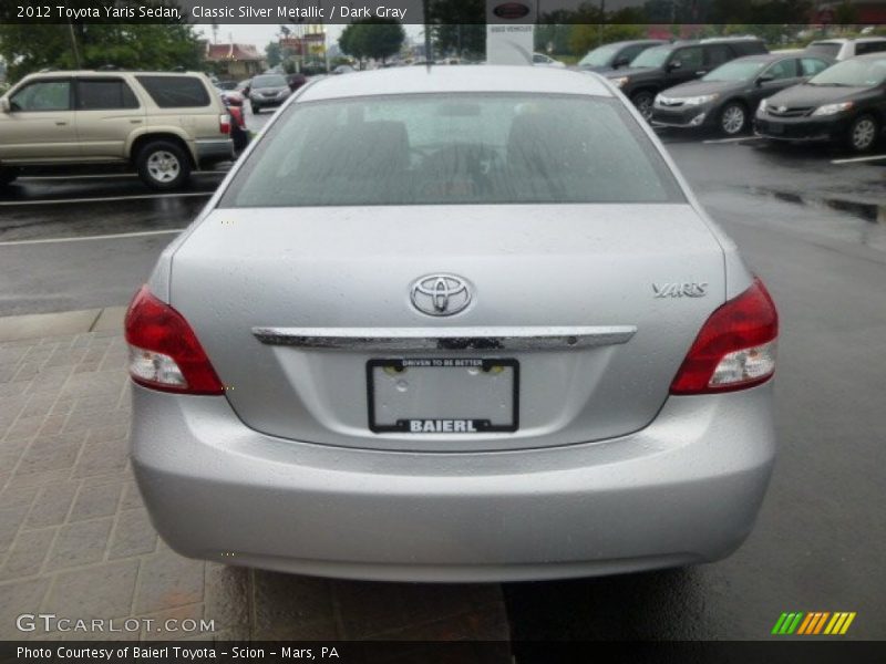 Classic Silver Metallic / Dark Gray 2012 Toyota Yaris Sedan