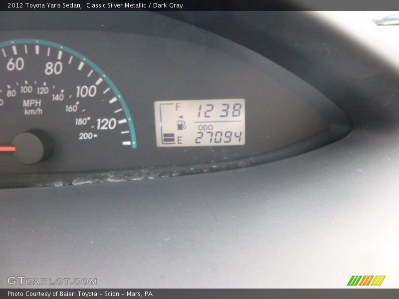 Classic Silver Metallic / Dark Gray 2012 Toyota Yaris Sedan