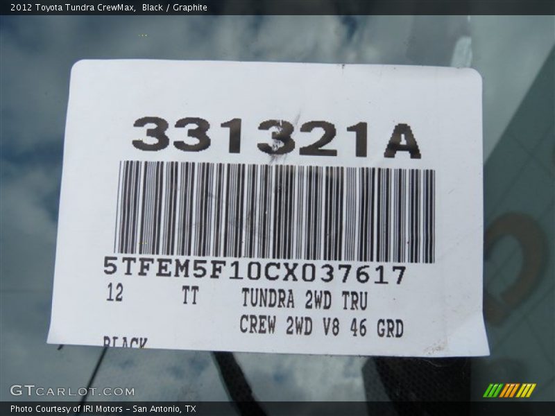 Black / Graphite 2012 Toyota Tundra CrewMax