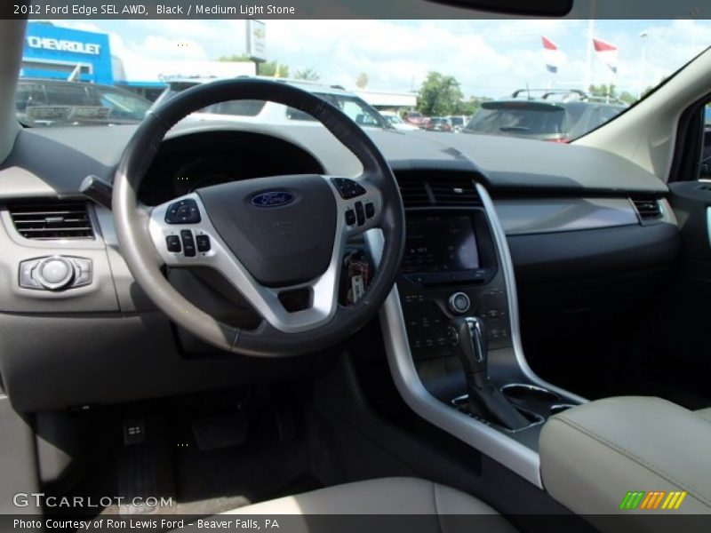 Black / Medium Light Stone 2012 Ford Edge SEL AWD