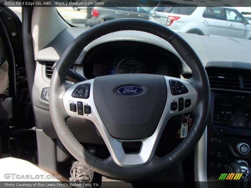 Black / Medium Light Stone 2012 Ford Edge SEL AWD