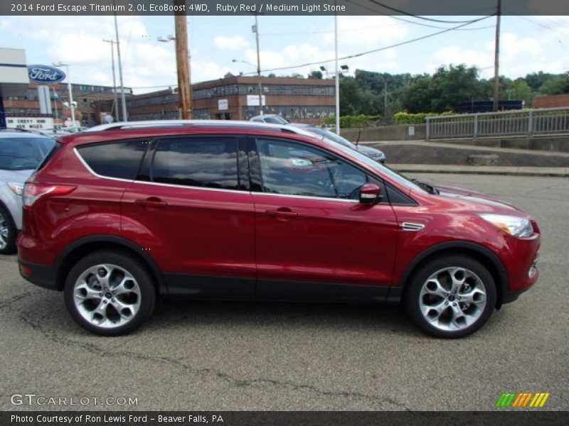 Ruby Red / Medium Light Stone 2014 Ford Escape Titanium 2.0L EcoBoost 4WD