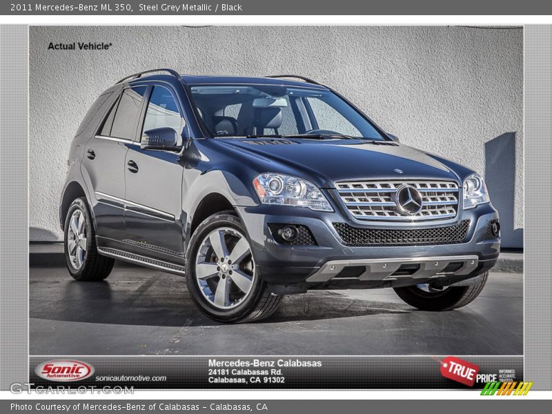Steel Grey Metallic / Black 2011 Mercedes-Benz ML 350
