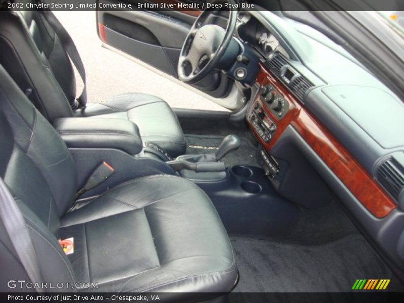 Brilliant Silver Metallic / Deep Royal Blue 2002 Chrysler Sebring Limited Convertible