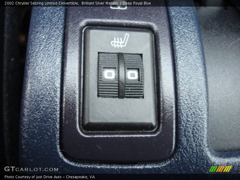 Brilliant Silver Metallic / Deep Royal Blue 2002 Chrysler Sebring Limited Convertible