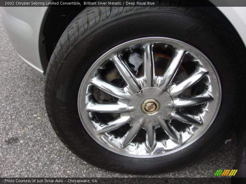 Brilliant Silver Metallic / Deep Royal Blue 2002 Chrysler Sebring Limited Convertible