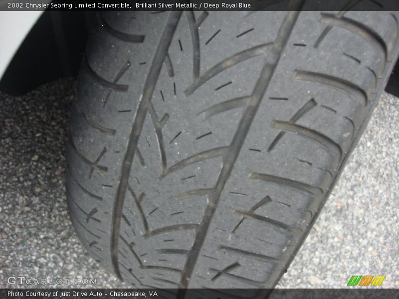 Brilliant Silver Metallic / Deep Royal Blue 2002 Chrysler Sebring Limited Convertible