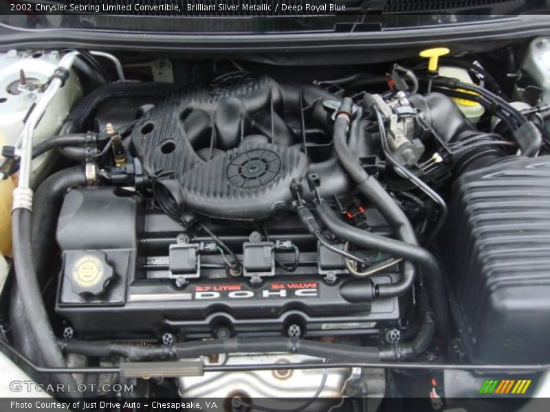 Brilliant Silver Metallic / Deep Royal Blue 2002 Chrysler Sebring Limited Convertible