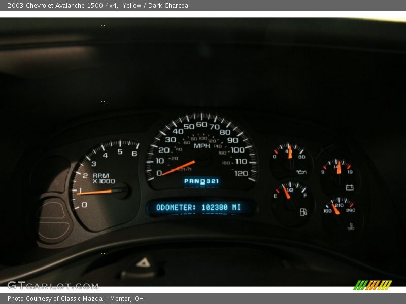 Yellow / Dark Charcoal 2003 Chevrolet Avalanche 1500 4x4