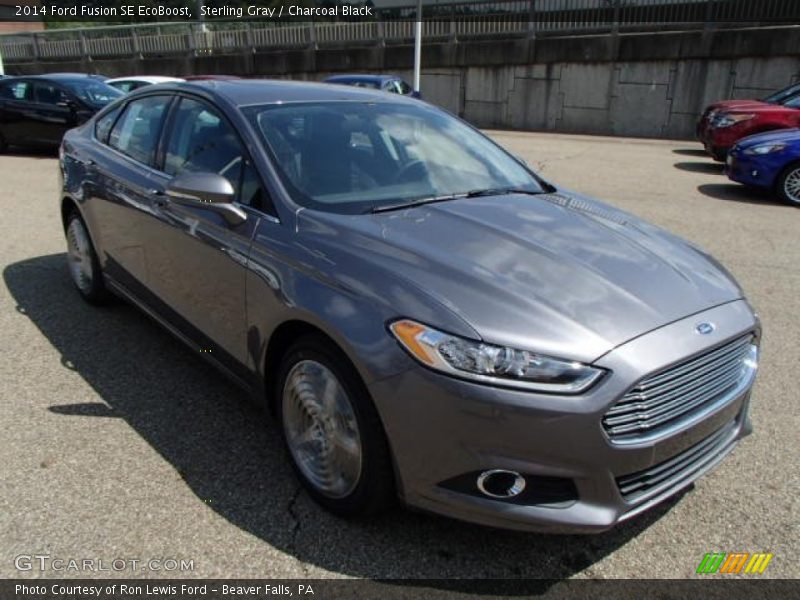 Sterling Gray / Charcoal Black 2014 Ford Fusion SE EcoBoost