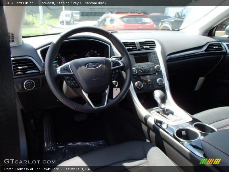 Sterling Gray / Charcoal Black 2014 Ford Fusion SE EcoBoost