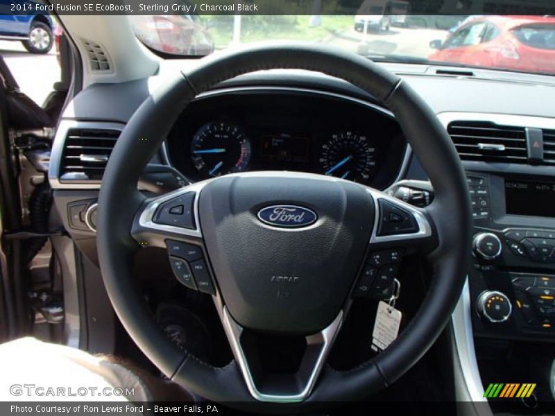 Sterling Gray / Charcoal Black 2014 Ford Fusion SE EcoBoost