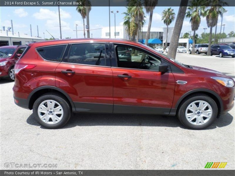 Sunset / Charcoal Black 2014 Ford Escape S
