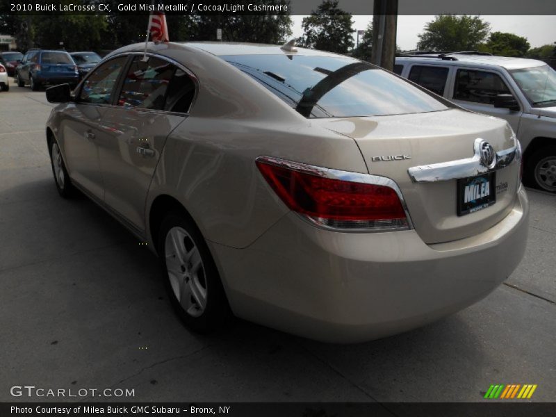 Gold Mist Metallic / Cocoa/Light Cashmere 2010 Buick LaCrosse CX