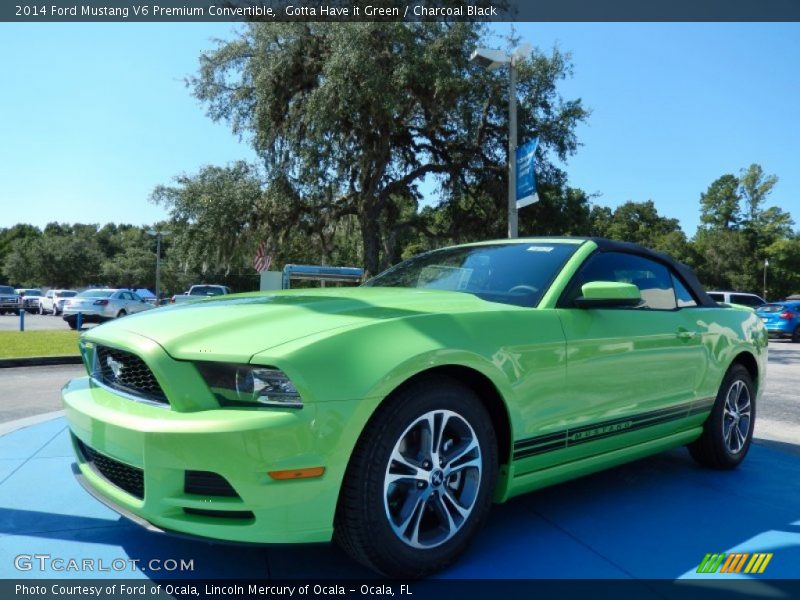 Front 3/4 View of 2014 Mustang V6 Premium Convertible