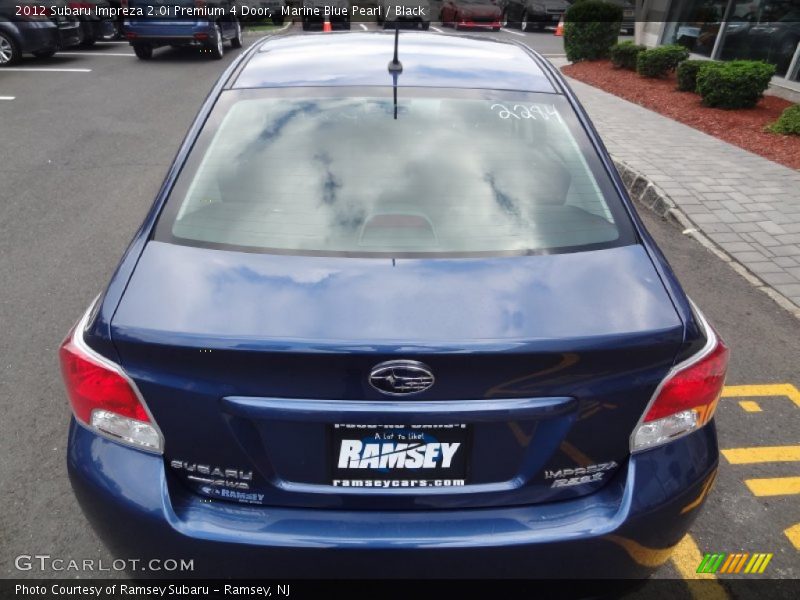 Marine Blue Pearl / Black 2012 Subaru Impreza 2.0i Premium 4 Door