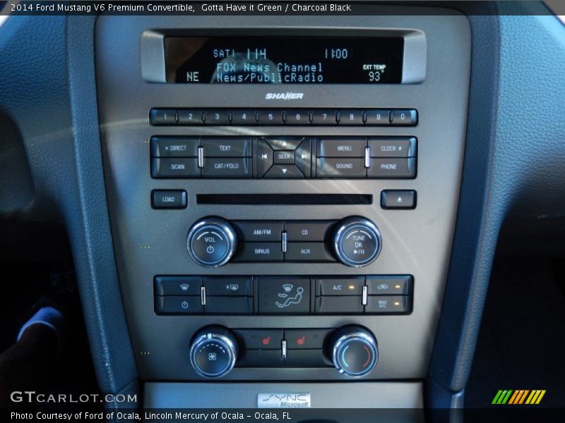 Controls of 2014 Mustang V6 Premium Convertible